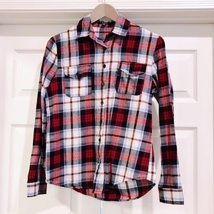 Plaid Long Sleeve Button Down Shirt